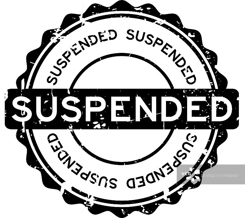 黑色暂停圆形橡胶印章图片素材