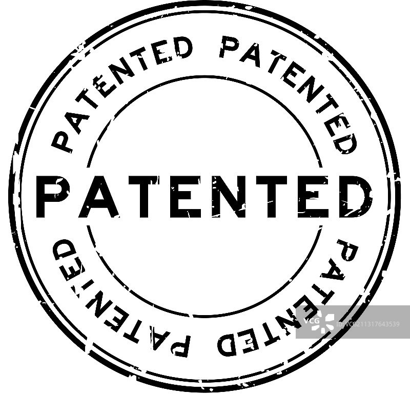 黑色专利词语圆形橡胶印章图片素材