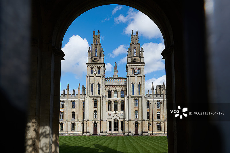 英国英格兰牛津，牛津大学校园图片素材