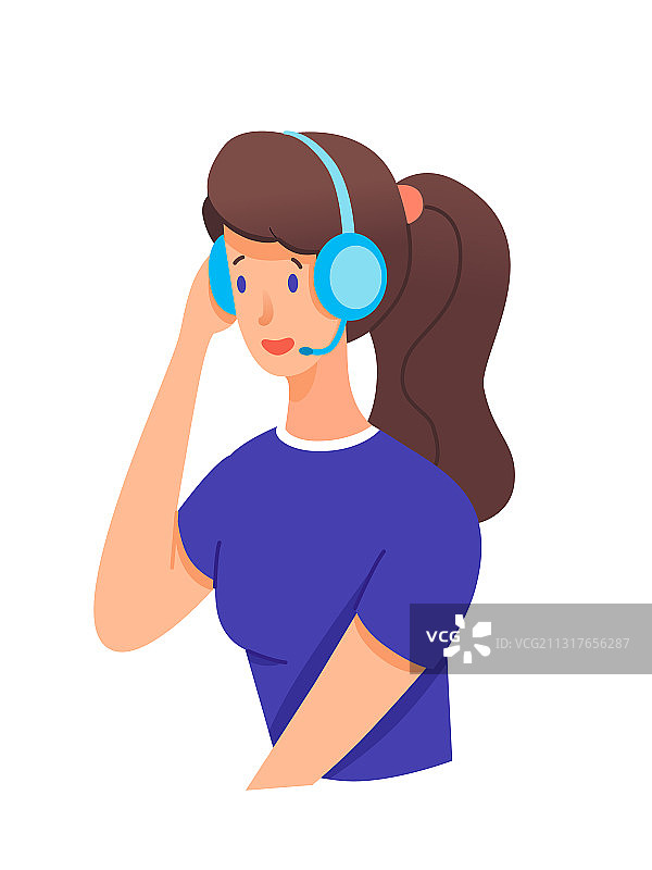 提供技术支持的女性客服图片素材