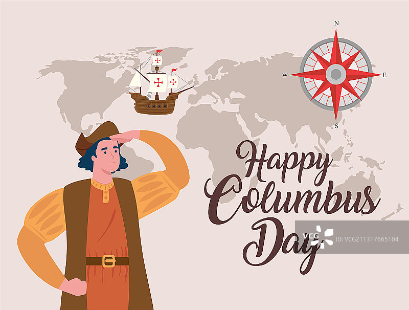 哥伦布日美国国家假日图片素材