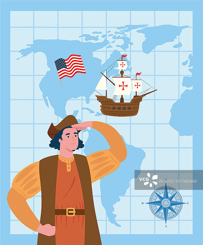 克里斯托弗·哥伦布庆祝哥伦布日图片素材