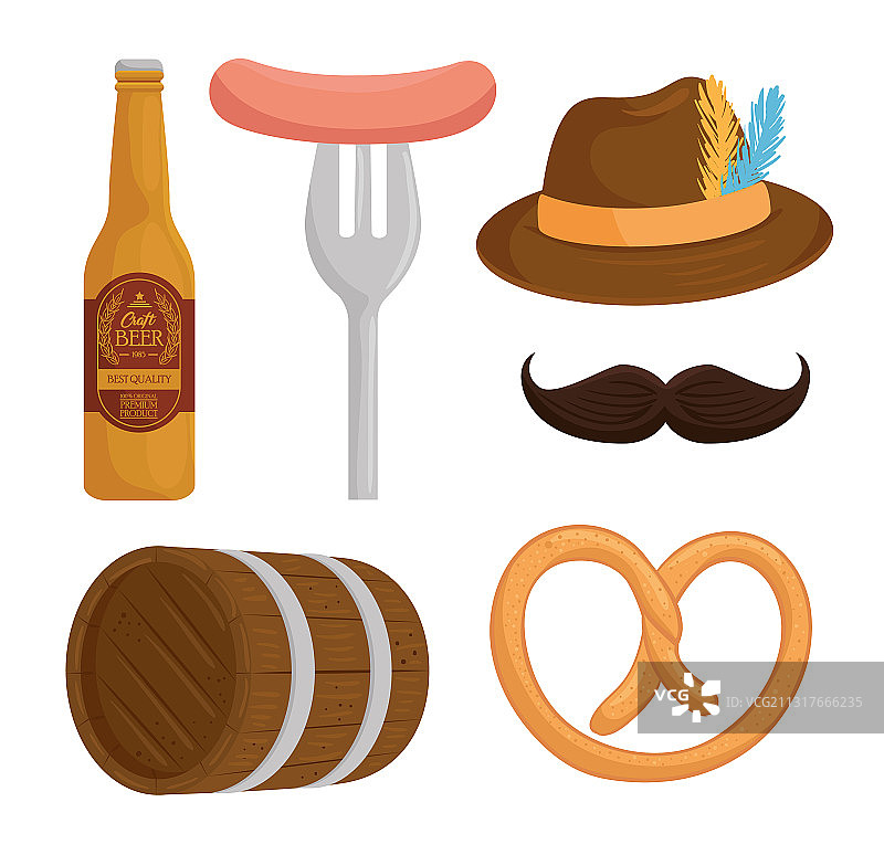 慕尼黑啤酒节图标集图片素材