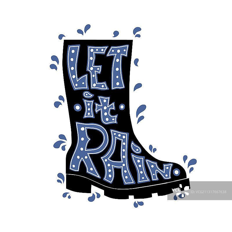 让雨水落下，温馨的手写字图片素材