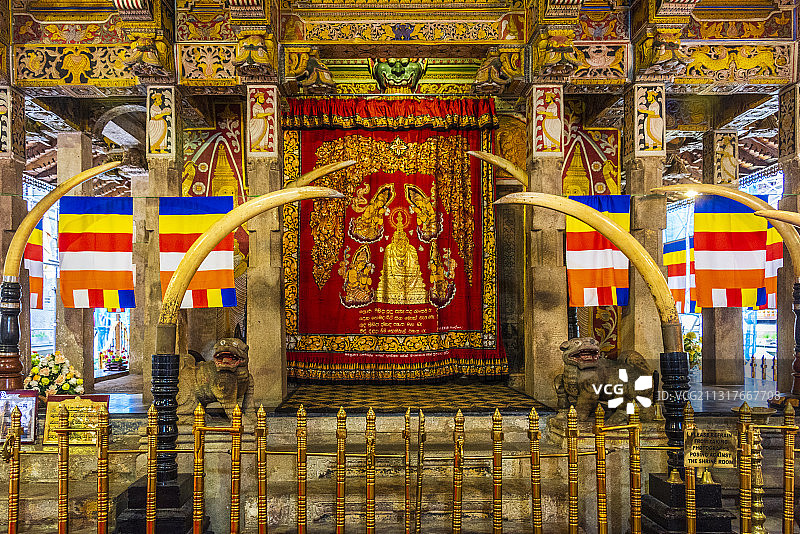 斯里兰卡康提佛牙寺内部图片素材