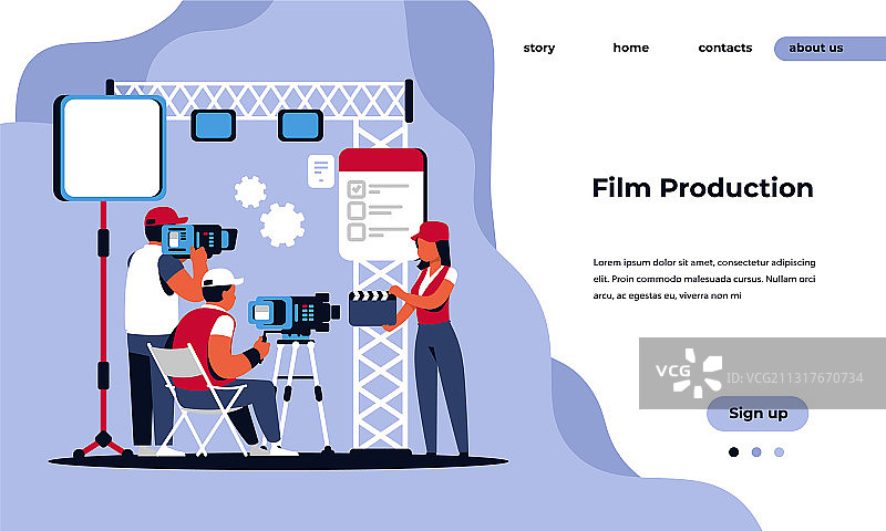 视频制作着陆页电影制作工作室图片素材