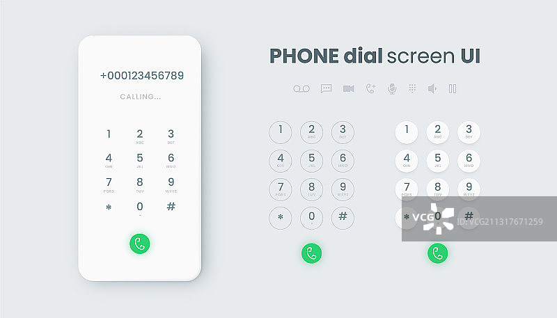 智能手机拨号逼真电话号码键盘呼叫图片素材