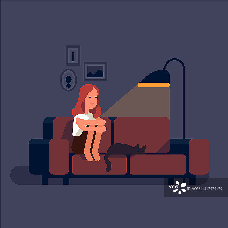 关于内省和感受的扁平化设计理念图片素材