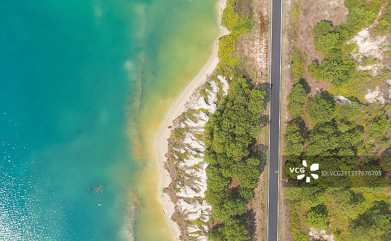 广东省茂名露天矿生态公园航拍图片素材