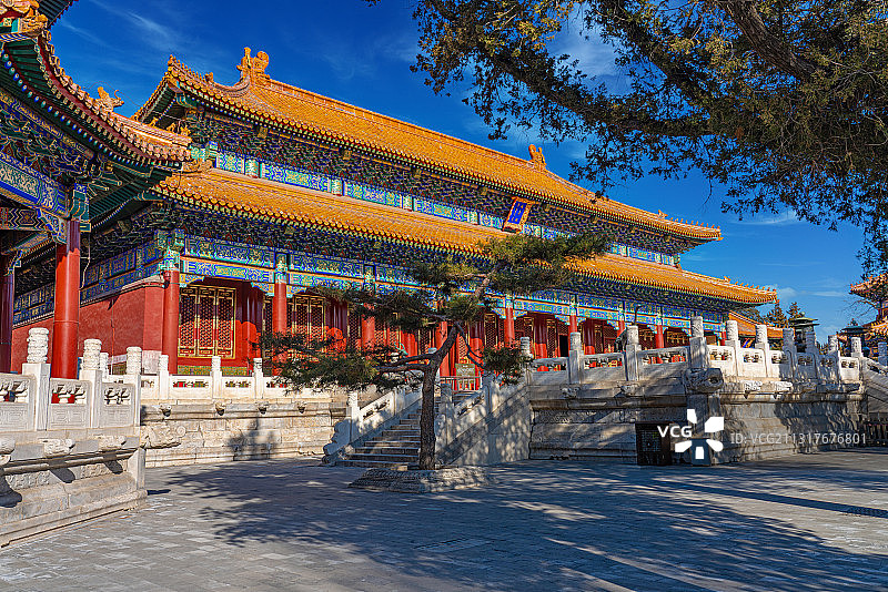 雄伟华丽的景山寿皇殿（景山公园内）图片素材