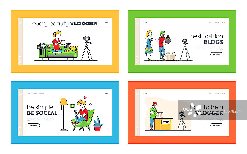 开箱视频博客着陆页模板：邮件图片素材