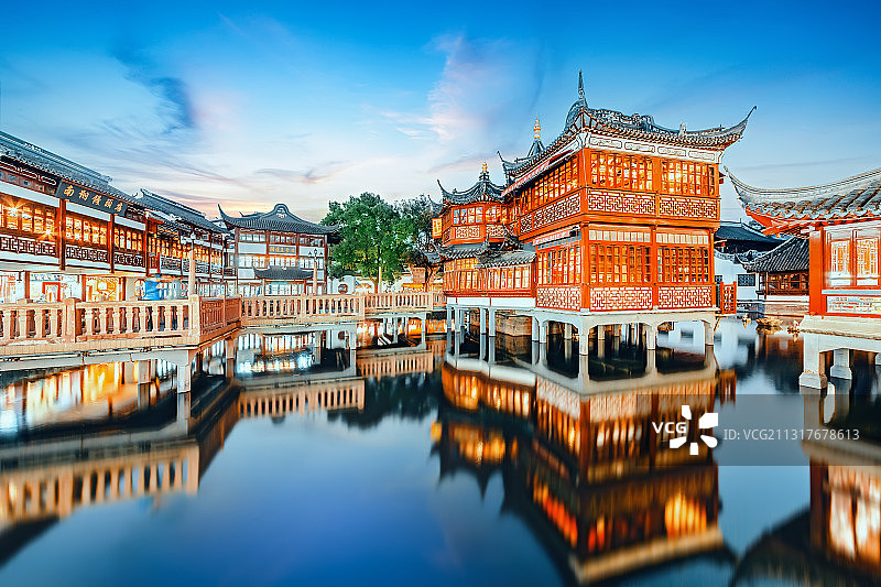 上海豫园风光夜景图片素材