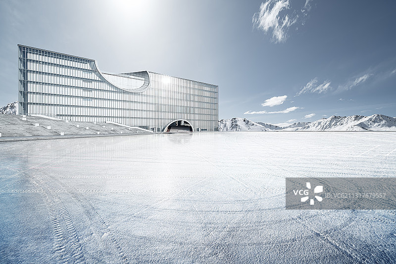 户外建筑雪景图片素材