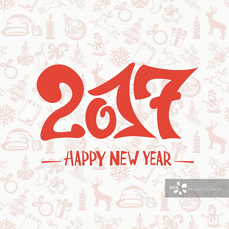 带有节日装饰的新年快乐图片素材