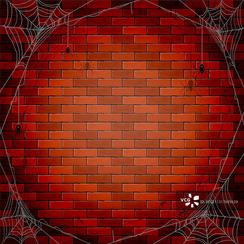 砖墙和蜘蛛图片素材