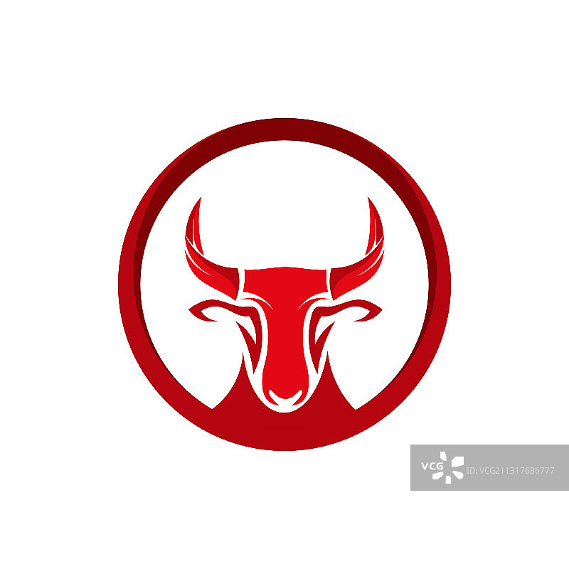 红牛头像Logo设计模板图片素材