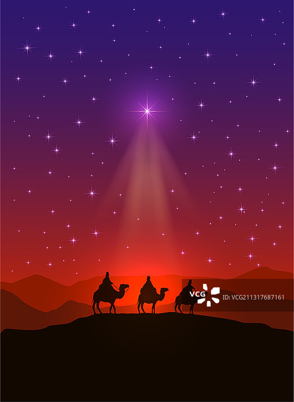 圣诞星与东方三博士图片素材