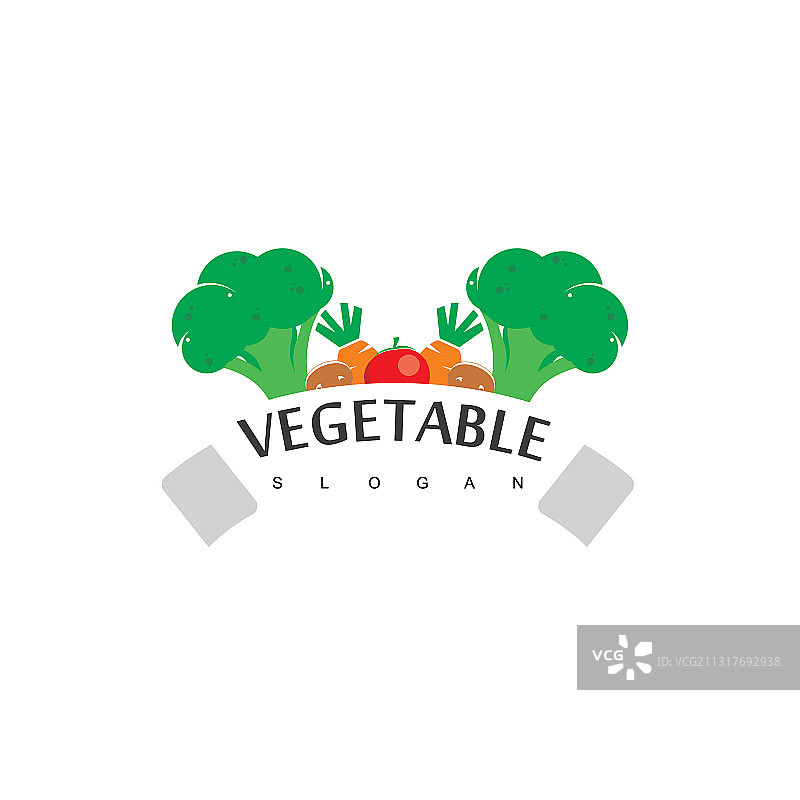 蔬菜Logo纯素标签设计图片素材