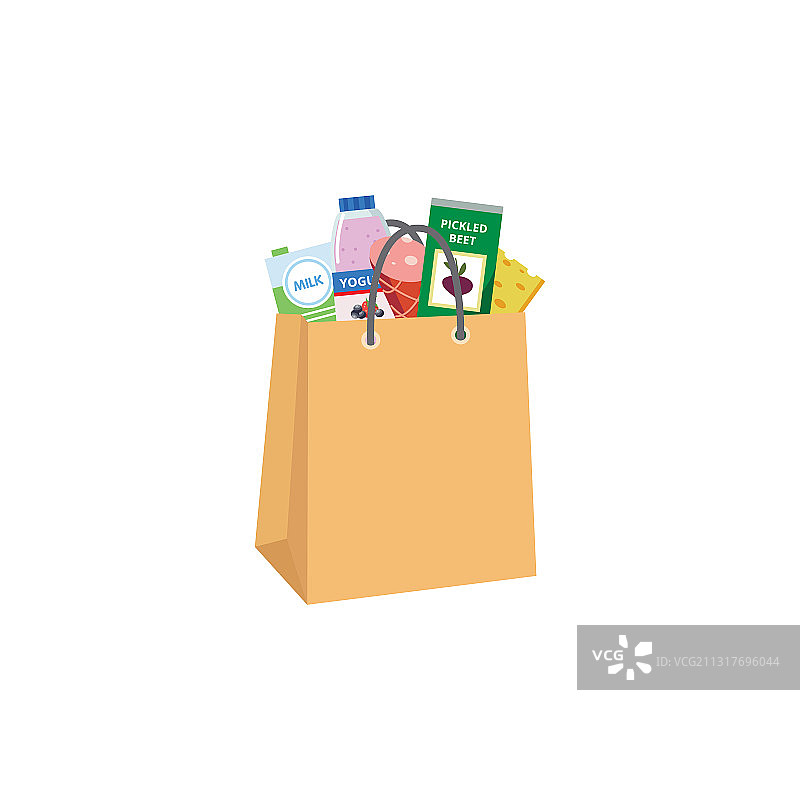 装满食物的购物袋图片素材
