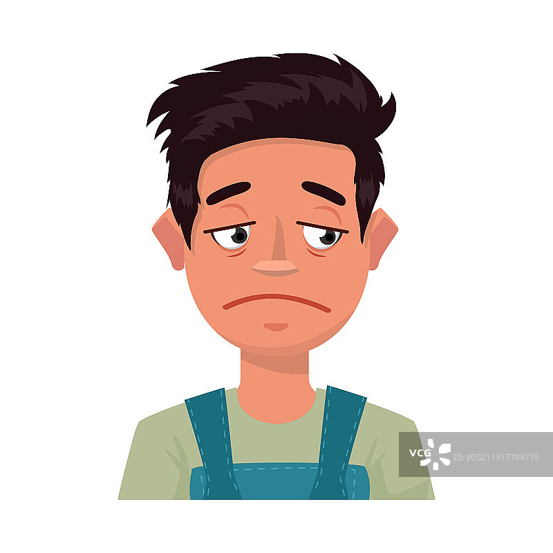 孤立的物体男人和悲伤标志集图片素材