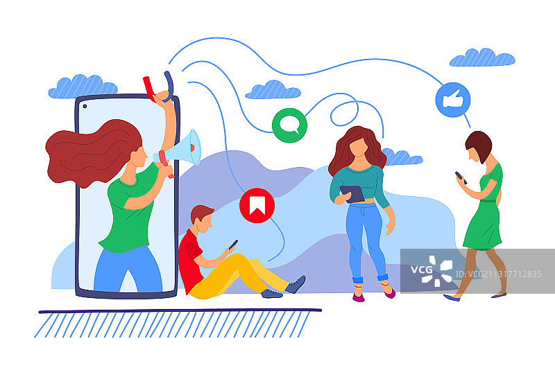 卡通彩色人物和网红图片素材