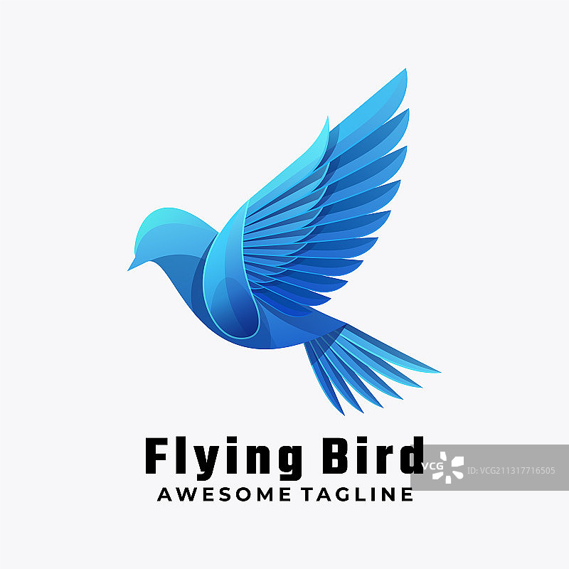 渐变彩色飞鸟logo图片素材