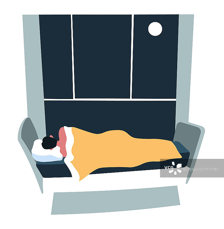 夜晚睡眠人物躺在床上图片素材