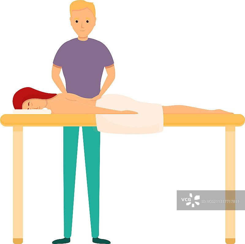按摩治疗卡通风格图标图片素材
