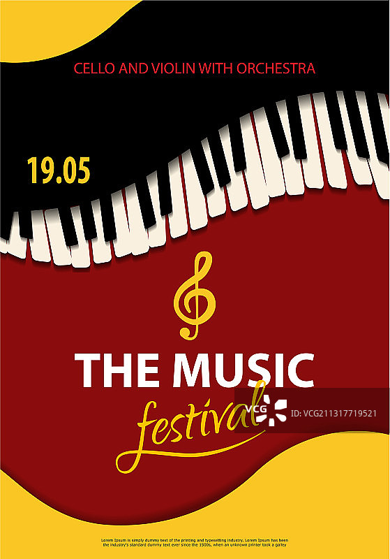 音乐节纸艺风格海报图片素材