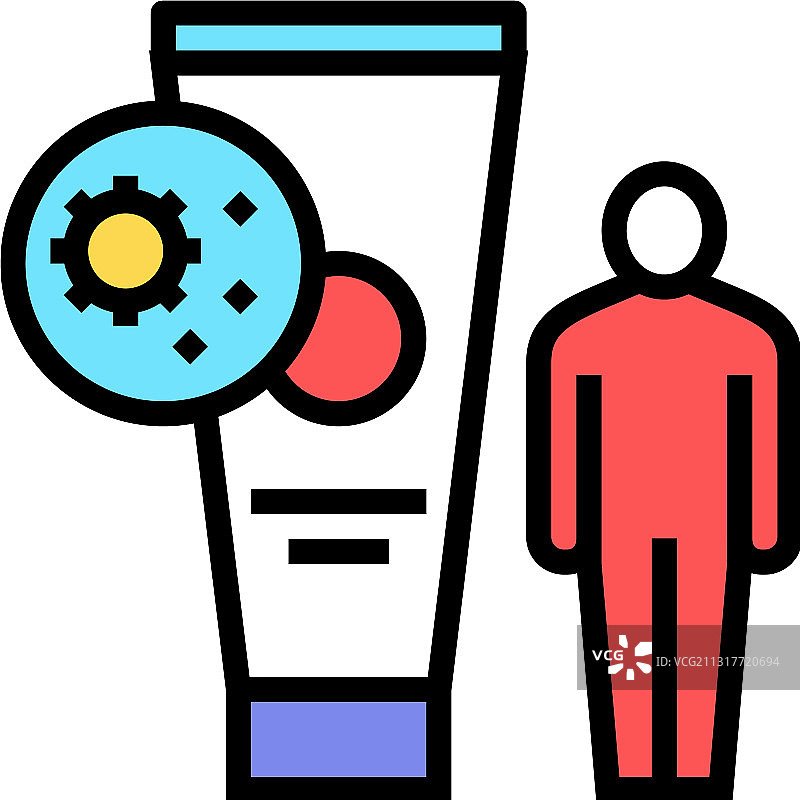 奶油人体保护彩色图标图片素材