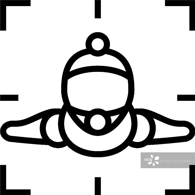 翼装飞行运动员录制视频线性图标图片素材