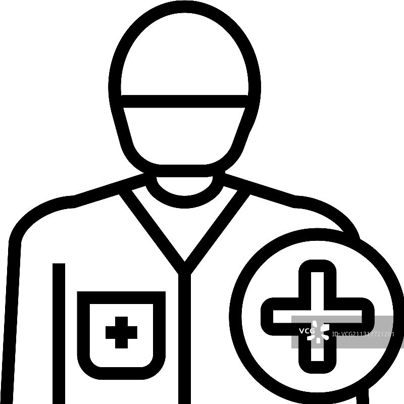 医疗工作者线性图标图片素材