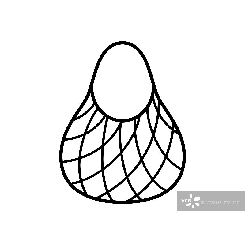 可重复使用的线性网状购物袋图标图片素材