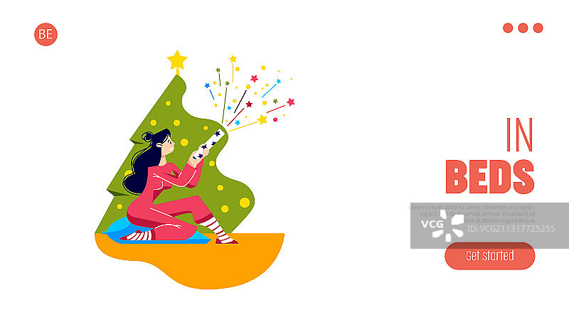 庆祝新年和圣诞夜在床上图片素材