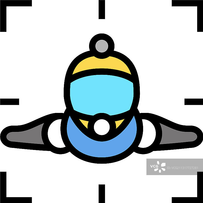 翼装飞行运动员拍摄视频彩色图标图片素材