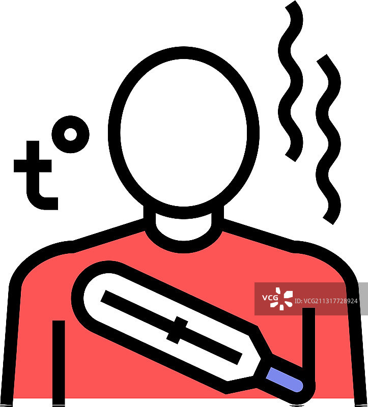 体温偏高彩色图标图片素材