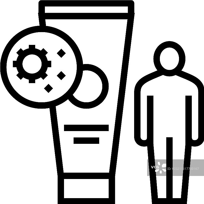 奶油人体保护线图标图片素材