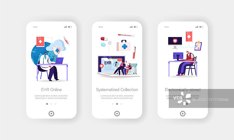 EHR电子健康记录App页面图片素材