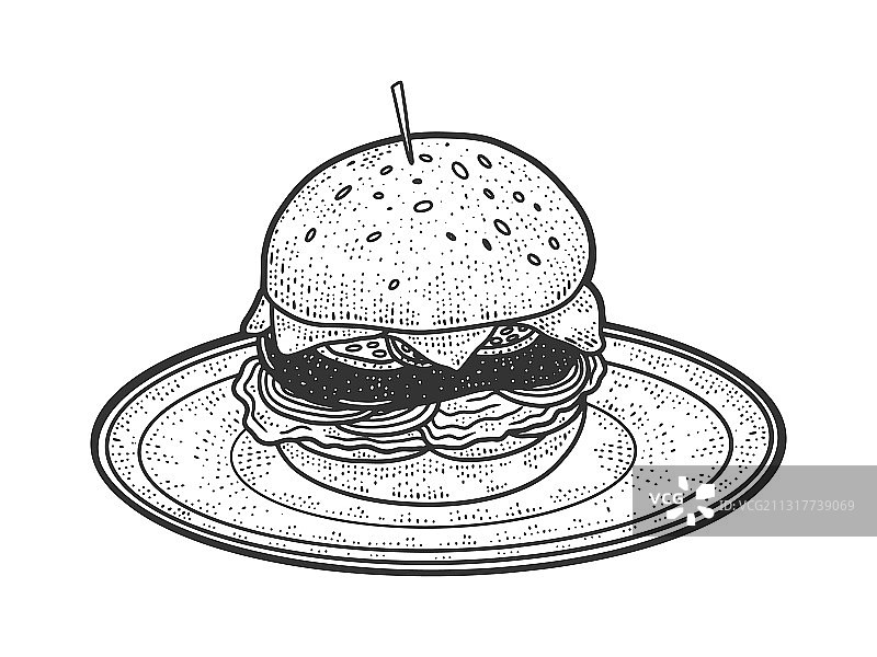 汉堡素描图片素材