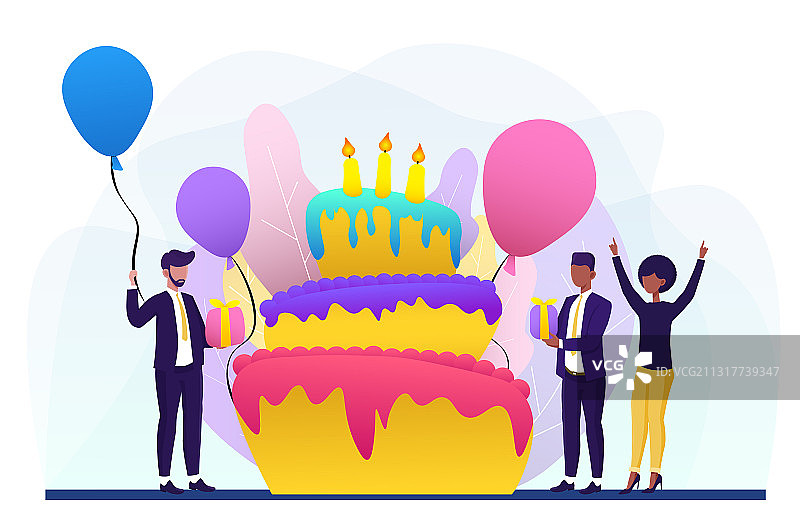 生日贺卡设计：蛋糕和蜡烛图片素材