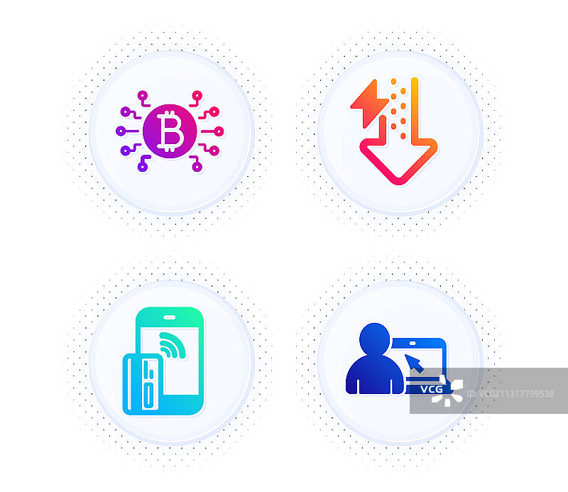 比特币系统能量下降与非接触式图片素材