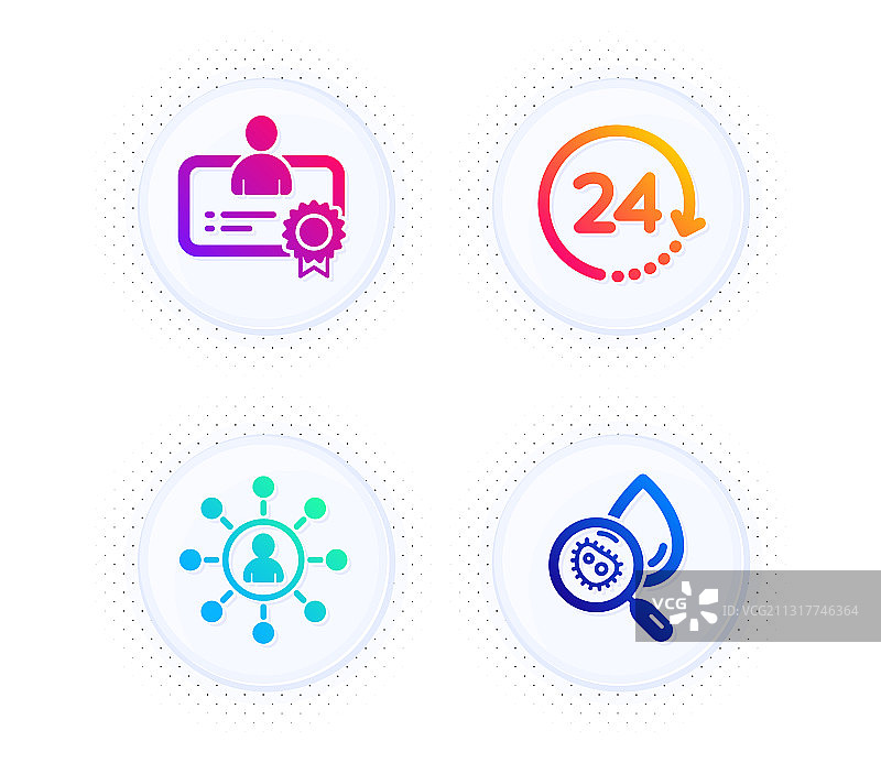 24小时服务及网络图标证书图片素材