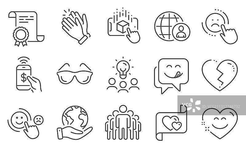 人物图标合集，如美味的微笑和鼓掌图片素材