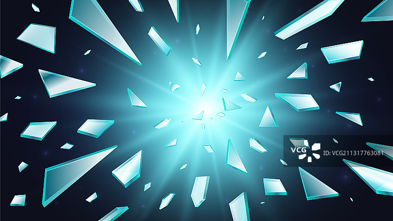 碎玻璃破碎的窗户背景3D飞溅图片素材