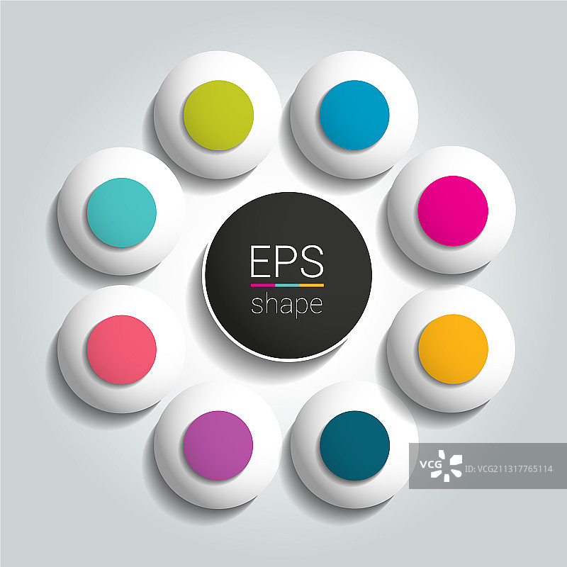 圆形信息图表：八步网络流程图图片素材