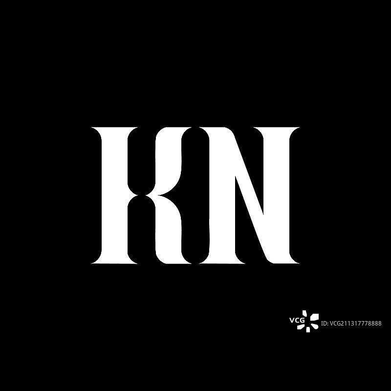 KN字母logo设计图片素材