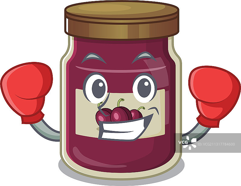 运动风拳击李子酱吉祥物图片素材