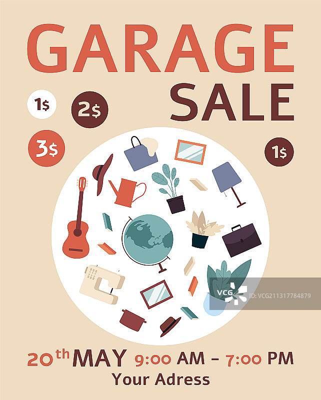 扁平风格家具促销海报图片素材