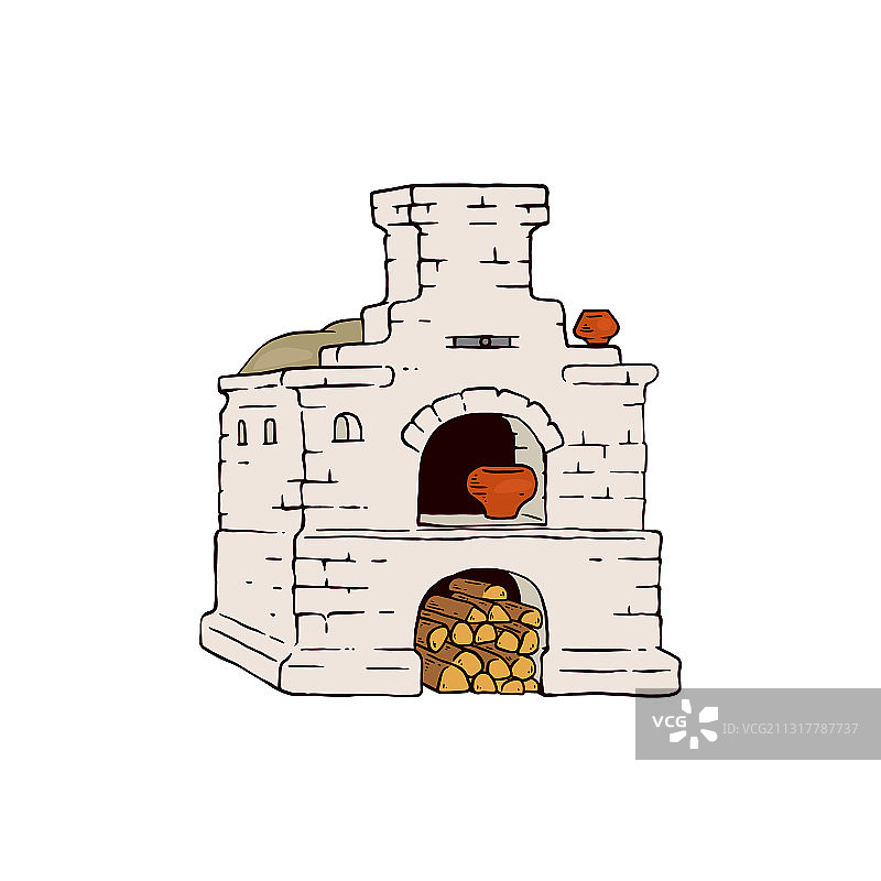 俄罗斯火炉或壁炉图标图片素材