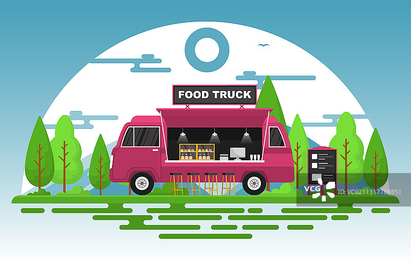 餐车厢式货车街边商店图片素材